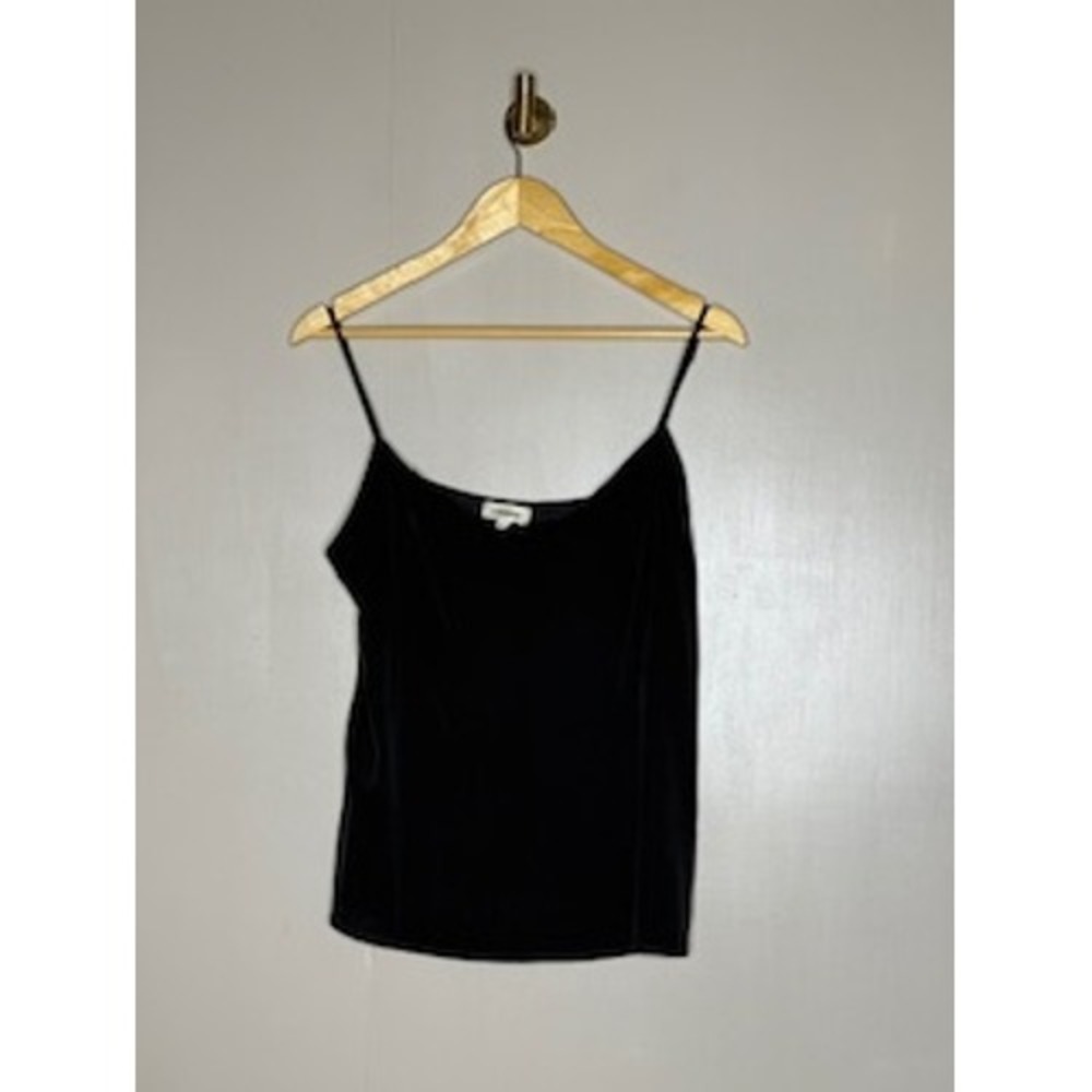 L'AGENCE Black Silk Blend Spaghetti Strap Camisole Tank Top Large